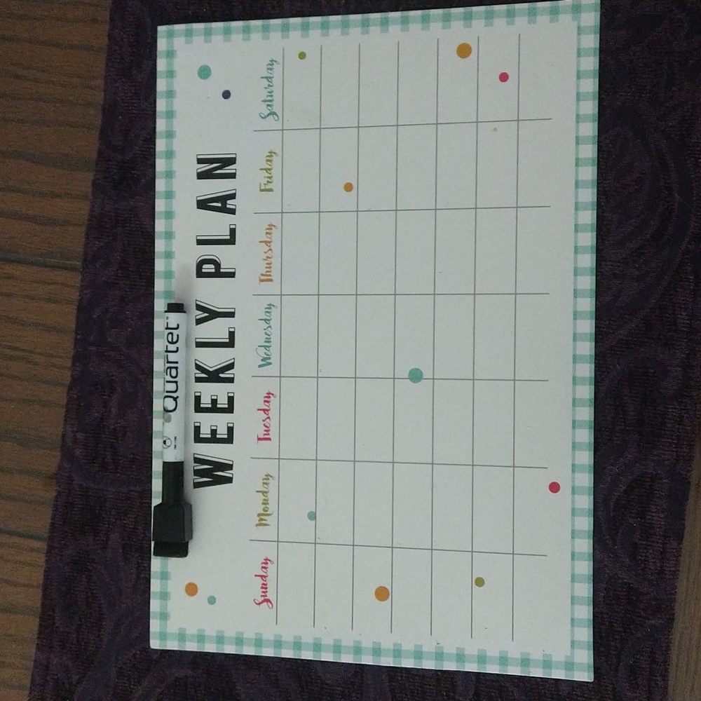 Magnetic 8"X 11 3/4" Quartet Weekly Planner with Dry Erase Marker